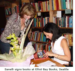 Mary Lou Sanelli at a book signing